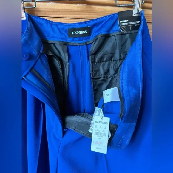 NWT Express High Waisted Trousers Royal Blue - Picture 3 of 5